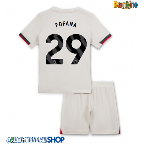 Maglie da calcio Chelsea Wesley Fofana #29 Seconda Maglia Bambino 2025-26 Manica Corta + Pantaloni corti)